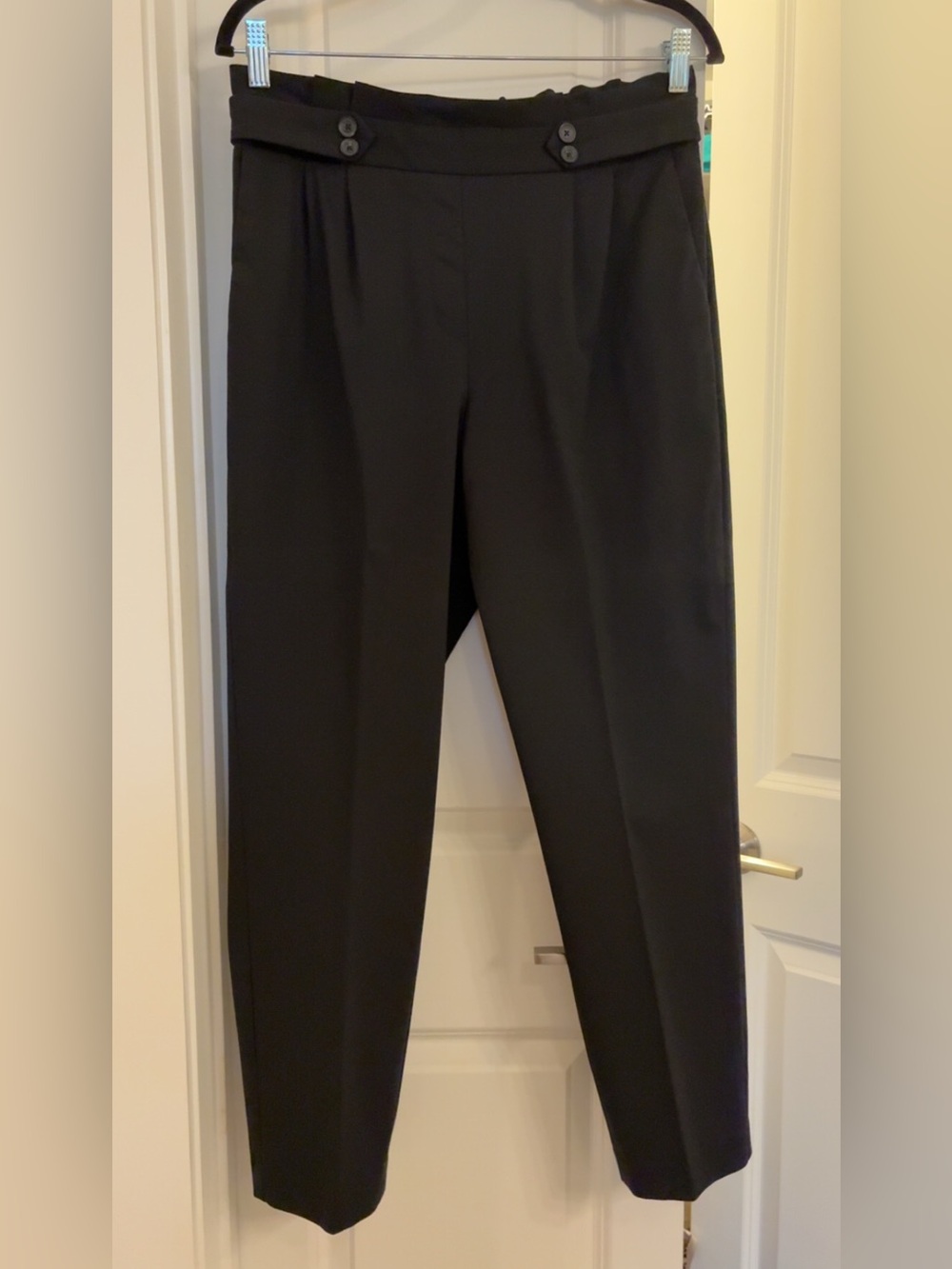 Express High-Rise Ankle Trousers (Black, M)